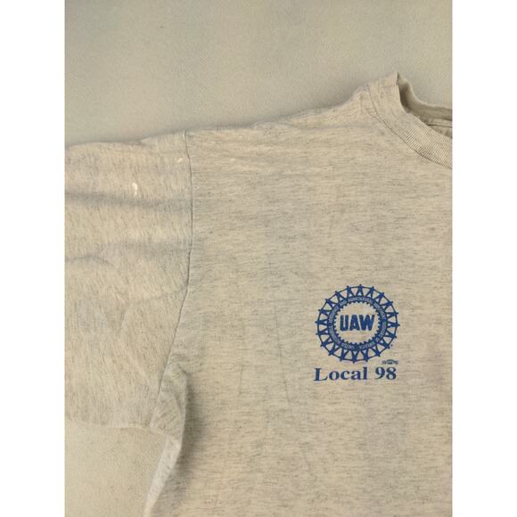 Mens Indianapolis UAW Auto Union Local 98 T Shirt Size M White 2 Sided - Picture 8 of 12